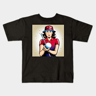 Woman Golfer Kids T-Shirt